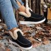 2024 Nuevos Zapatos de Algodón de Invierno para Mujer de Comercio Exterior Talla Grande Transfronteriza con Terciopelo Grueso con Borde Crudo Cálidos Planos de Algodón al Por Mayor