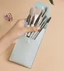 Set de 8 Piezas de Brochas de Maquillaje Sintéticas Suaves para Base, Rubor, Sombra de Ojos y Cejas con Bolsa de Almacenamiento