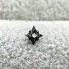 Pendientes serie tinta negra de aleación de titanio F-136, rosca interna de titanio G23, anillos de labio de circonita cúbica, joyería para piercing