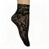 Medias de Red Negras de Encaje Sexy Medias Negras Jacquard Calcetines Cortos Finos Transpirables para Mujer con Diseño Hueco
