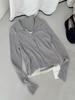 Suéter de Punto Falso de Dos Piezas con Cuello Estilo Coreano para Mujer 6up Otoño Temprano 2025 Guangzhou 13 Líneas Nuevo Normcore Versátil Informal 50253