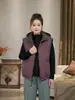 Colete acolchoado com capuz casual reversível estilo coreano para mulheres, coleção outono/inverno 2026, emagrecedor, versátil e elegante, peça de outer wear sem mangas
