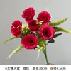 Rosa Amante de 6 Pétalas Flor Artificial de Alta Qualidade Buquê Artificial de Rosas Acessórios para Arranjo Floral DIY Cenário de Flores para Casamento