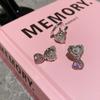Brincos de coração de pêssego com diamante rosa trançado de alta qualidade 2023 novo design doce e cool brincos brincos banhados a prata