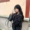 Suéter com Capuz Feminino Estampado Estilo Preguiçoso com Forro de Lã Espessado Tendência Hoodie com Touca Top Fashion Japonês Cool Hoodie Fino
