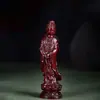 Sandalwood Rosewood Tallado Dorado Estatua de Buda Bodhisattva Guanyin Adornos Madera Maciza Tallado Hogar Sala de Estar Madera Tallado en Madera