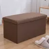 Banqueta de Almacenamiento Rectangular Caja de Almacenamiento Plegable Banqueta para Cambiar Zapatos Banqueta de Sofá Caja Organizadora Caja de Almacenamiento de Tela