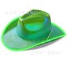 Chapéu Colorido Branco de Aba Larga com Luzes para Festa, Chapéu Branco Perolado Moldado, Chapéu de Cowboy Colorido com Guia de Luz para Carnaval