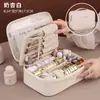 Bolsa de maquillaje desmontable de venta caliente transfronteriza, gran capacidad, tacto de alta gama, bolsa de almacenamiento de cosméticos multifuncional, diseño de nicho