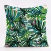 Comercio exterior para funda de almohada de planta verde tropical verde lino algodón lino cojín para el hogar coche sofá pequeño fresco respaldo