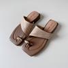 Sandalias de Paja con Punta de Albaricoque y Tacón Medio para Mujer, Moda de Verano y Calzado Exterior Versátil, Chanclas Blanco Crudo