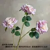 Nueva Flor Artificial Rosa Diamante Estampada en Seda de 3 Cabezas Decoración de Hogar de Alta Gama Decoración de Bodas Accesorios para Fotografía de Flores Flor Artificial