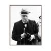 Pintura Decorativa de Puro Churchill Póster Vintage Bodega Bar Arte de Pared Pintura de Celebridad Fumando Puro Arte de Pared Estilo Industrial