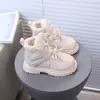 2025 Novas Botas de Algodão Infantis Botas de Algodão Quentes com Forro de Lã Botas de Neve para Meninas Botas Curtas Estilo Coreano para Meninas
