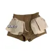 Shorts de Mezclilla Khaki Estilo Americano para Mujer, Nuevos de Primavera y Verano de Tiro Bajo Adelgazantes Sexys que Resaltan las Caderas Ultra Cortos para Ropa de Exterior