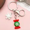 Copos de Nieve Navideños de Resina Árbol de Navidad Calcetines Navideños Colgante de Reno Muñeco de Nieve Llavero Creativo DIY Accesorios de Joyería