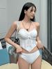 Camisola de Tirantes Hueca Deseo Puro Bikini Triángulo Nuevo Cordón Deseo Puro Chica Caliente Traje de Baño de Dos Piezas para Mujer
