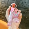 Llavero de Conejo Sentado Relleno de Polvo de Cristal Transfronterizo Lindo Colgante para Bolsa Llavero Regalo para Máquina de Garra Venta al por Mayor de Comercio Exterior