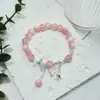 Pulsera de Cuentas de Vidrio Degradado Estilo Chino para Mujer, Pulsera Fresca y Dulce con Colgante de Mariposa, Joyería de Puesto de Mercado Nocturno, Regalo para Mejor Amiga