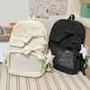 Mochila casual de moda, de nicho, de alto estilo para el día a día con un lindo moño, mochila rosa estilo coreano
