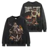 Camiseta con Estampado de Hip-Hop Callejero Transfronterizo Travis Scott, Top Pesado de Moda Vintage Estilo High Street Americano para Hombre