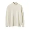 Novedad Otoño e Invierno 100% Cachemira Pura Tejidos de Punto para Hombre Cuello Alto Tejido de Punto Ligero Negocio Cálido Color Sólido Suéter de Manga Larga