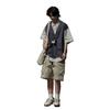 Ropa de Trabajo Retro Japonesa de Primavera y Otoño Falsa de Dos Piezas Chaleco Holgado Camisas de Manga Corta para Hombres y Mujeres Camisas y Chaquetas de Media Manga de Moda