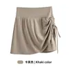 Conjunto de Dos Piezas de Falda Pantalón de Yoga para Mujer para Verano, Pantalones Cortos Deportivos de Secado Rápido y Transpirables para Correr y Fitness, Pantalones de Tres Cuartos de Cintura Alta Anti-Exposición