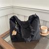 Bolsa dobrável com cordão de cor sólida distinta, estilo japonês e coreano, bolsa transversal simples, bolsa tote artística e moderna