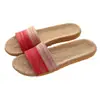 Pantuflas de Piso para Interior del Hogar de Algodón Lino Lino Pantuflas de Hogar de Verano Frescas Pantuflas de Piso H-4 Transpirables Antideslizantes