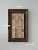 Decoración de Pared de Madera Maciza con Mosaico Estilo Vintage Pintura Decorativa para Pared de Fondo Mural Geométrico Abstracto Retro para Entrada