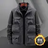 Novo Colete Masculino de Lã Espesso para o Inverno com Múltiplos Bolsos, Colete de Trabalho para Fotografia ao Ar Livre e Pesca