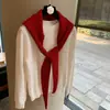 Bufanda Pequeña Triangular con Capucha Estilo Coreano para Mujer, Chal Cálido Cortavientos con Borlas Otoño/Invierno, Bufanda Versátil de Punto para Superponer, Calentador de Cuello