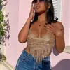 AYJ Moda Feminina Europeia e Americana Transfronteiriça Moderno Sexy Cropped com Franjas Totalmente Cravejado Y20383