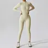 Yu An Body de Yoga Manga Longa com Zíper Transfronteiriço Toque Nu Bodysuit Esportivo de Fitness de Alta Intensidade 8306