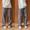 Calça Tie-Dye Rasgada Azul Marinho para Homem, Calça de Moletom Pesada Estilo Americano com Gancho Alto, Calça Esportiva de Perna Reta que Valoriza a Altura para Primavera e Outono