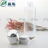 Nova Embalagem Cosmética Frasco Transparente Tipo Push Frasco para Essência Loção Creme Cuidados com a Pele Frasco de Vidro Atacado Personalização