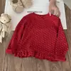 Nueva Camiseta de Manga Larga de Lunares para Niñas, Versátil y Elegante Versión Coreana Dulce Top para Bebé