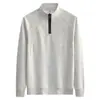 Moletom Splicing de Algodão Chinês com Meio Zíper Linha Dividida Gola Alta Moletom Casual Americano Top Solto para Homens e Mulheres
