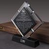 Placa de licença de medalha de troféu de cristal criativo letras grátis LOGOTIPO prêmio anual da equipe lembrança presente