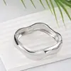 Pulseira Aberta Oval Escovada Ajustável Transfronteiriça, Estilo Minimalista Moderno, Joia de Personalidade Retro de Luxo Leve