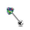 Aço inoxidável amor zircão bola língua unha moda tendência multi-color língua unha piercing jóias cross-border atacado amazon