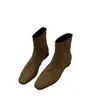 Botines Franceses de Gamuza con Tacón Grueso para Mujer Estilo 2026, Botas Martin Populares de Otoño e Invierno con Forro de Felpa Adicional, Botines Cortos Ajustados