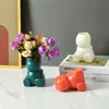 Jarrón de Plástico Creativo Nórdico Decoración para Sala de Estar en Casa Flor Seca Arreglo Floral Resistente a Caídas Cerámica de Imitación Transfronterizo Caliente Jarrón