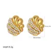 Aretes de Oro de 18K con Circonia en Forma de Flor, Lujo Retro Accesible, Moda Exquisita de Gama Alta, Aretes Versátiles, Aretes Estéreo Transfronterizos