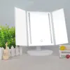 Espelho de mesa LED com toque, espelho de beleza triplo, espelho com luz para maquiagem, luz de maquiagem USB, espelho com luz regulável, atacado