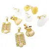 Colgante de Cápsula de Semilla de Loto de Calcedonia Chapado en Oro con Fuerte Retención de Color, Colgante de Ábaco, Accesorios de Joyería para Bricolaje, Pulsera, Collar