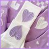 Corea del Sur ins calcetines modernos morados con flor de amor para mujer a media pantorrilla estilo dulce universitario lindos calcetines deportivos