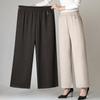 Pantalones Rectos de Lana de Otoño e Invierno para Mamá, para Mujeres de Mediana Edad y Mayores, con Cintura Elástica y Terciopelo Grueso, Talla Grande