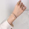 Marca Europea y Americana Nicho Viento Frío Doble Cadena de Acero Titanio Diseño Perla de Agua Dulce Zircón Joyería Pulsera Joyería